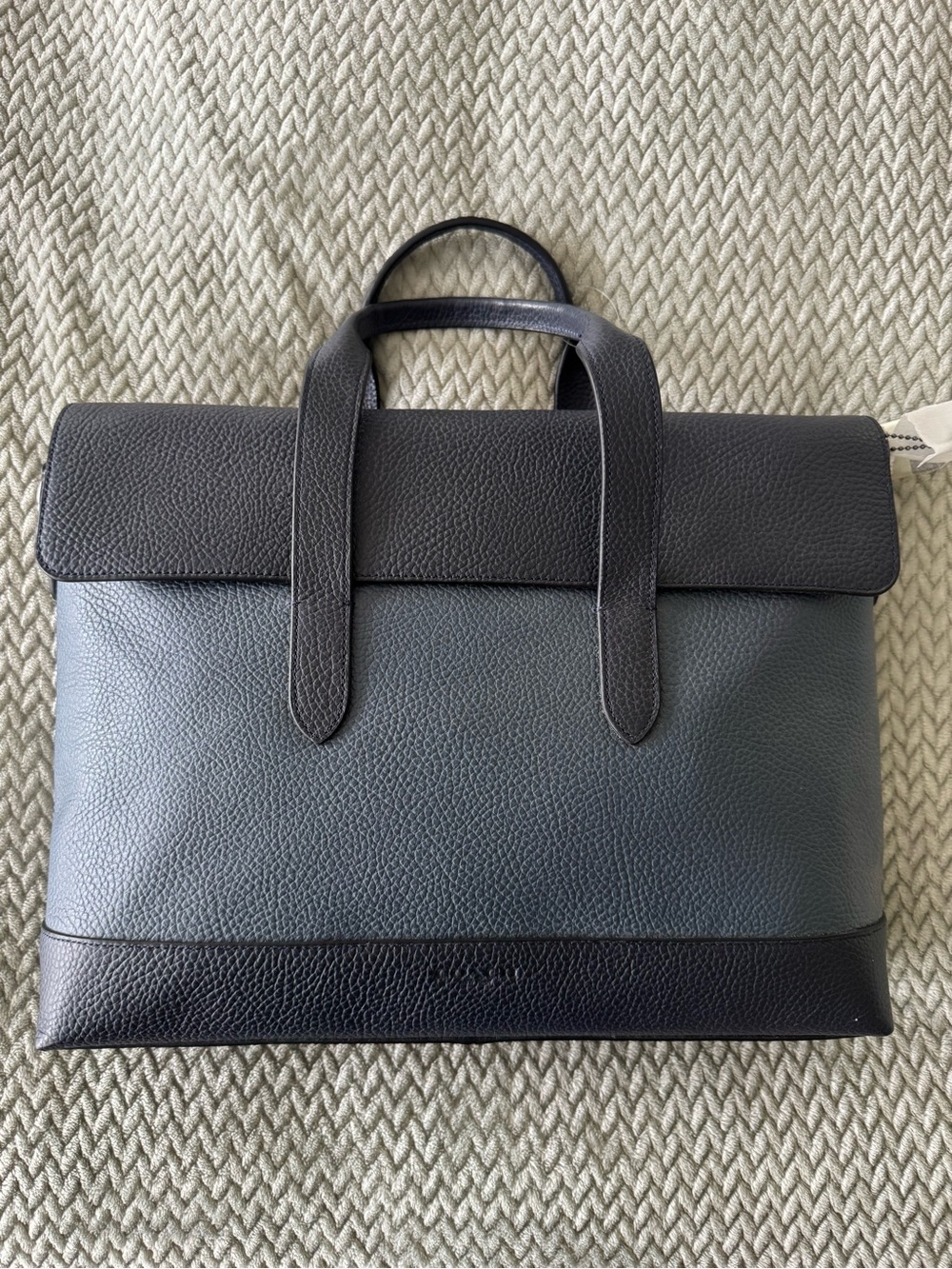 NWOT COACH Hamilton Portfolio Briefcase Laptop Bag Pebble Leather Colorblock